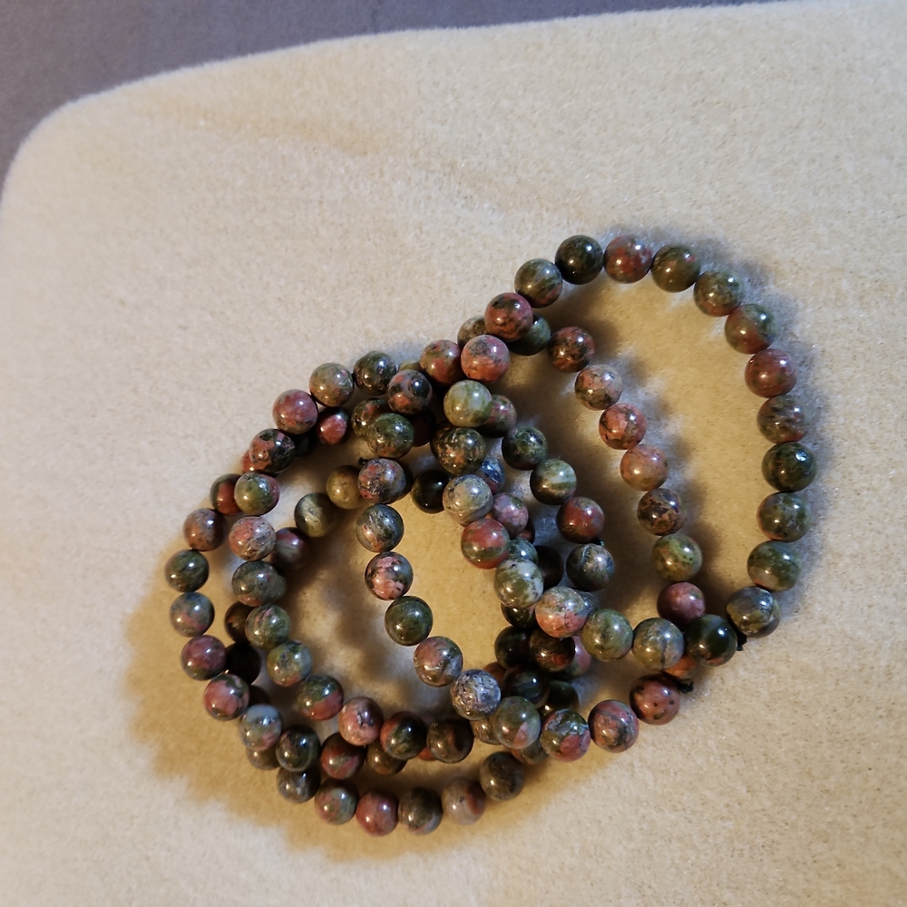 Unakite 8mm stretch bracelets. Buy one bracelet get 2nd 20% off